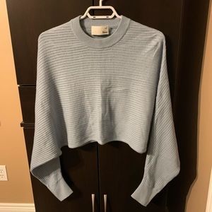 Wilfred Free crop knit sweater in baby blue